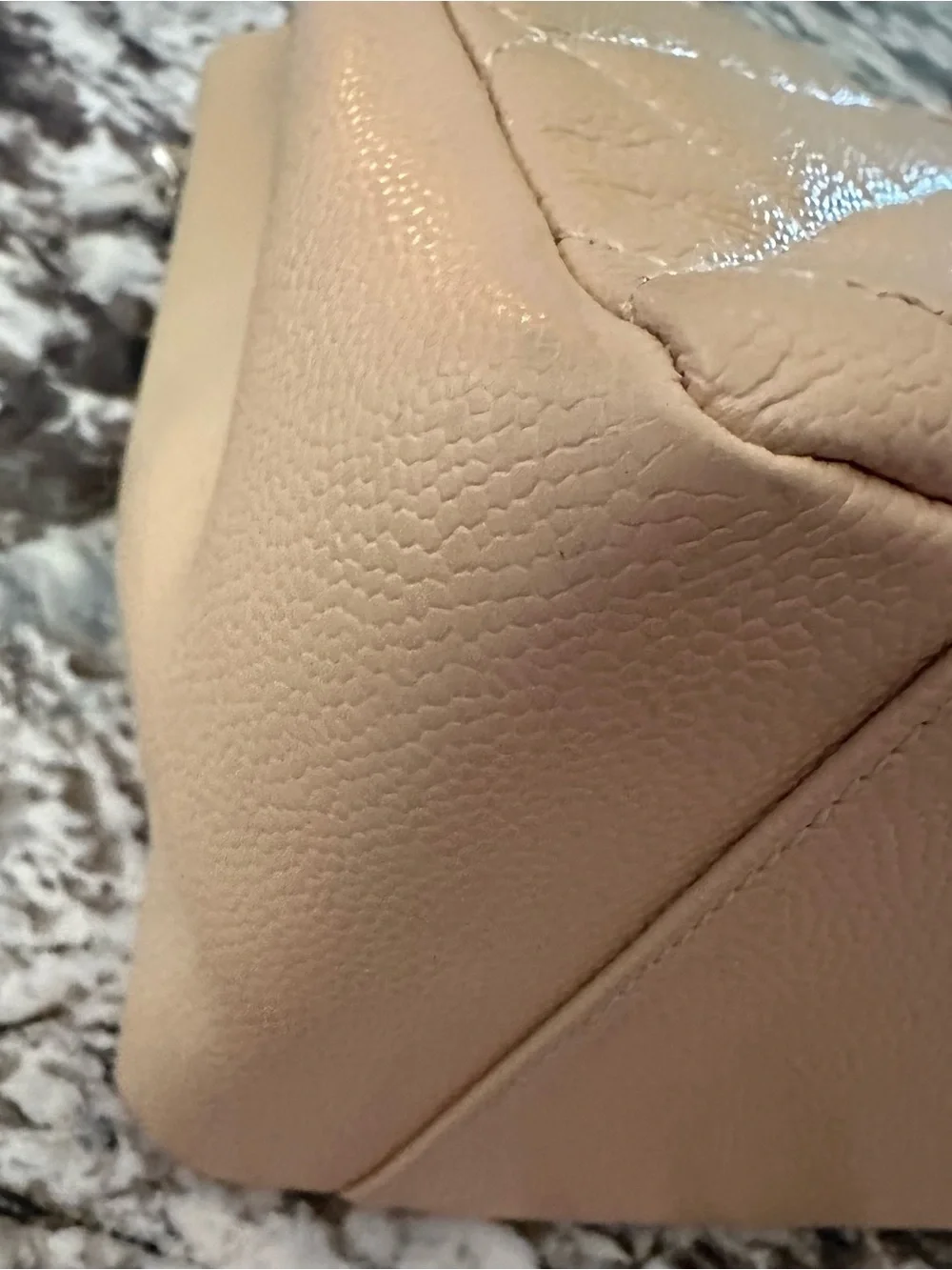 Chanel Beige Quilted Cavier Leather Grand Shopping Tote Bag with Silver hardware